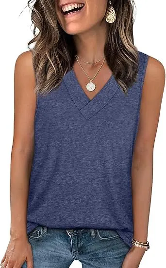 Explosive Summer Women's V-Neck Sleeveless Casual Vest display picture 3