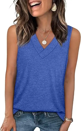 Explosive Summer Women's V-Neck Sleeveless Casual Vest display picture 4