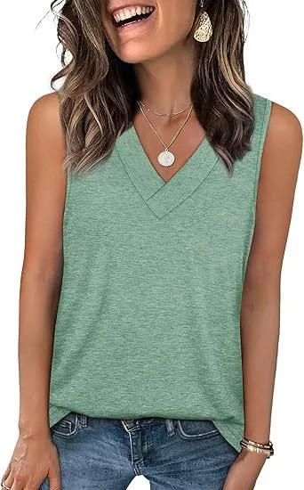 Explosive Summer Women's V-Neck Sleeveless Casual Vest display picture 5