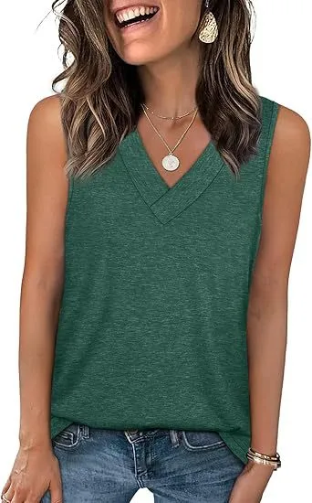 Explosive Summer Women's V-Neck Sleeveless Casual Vest display picture 6