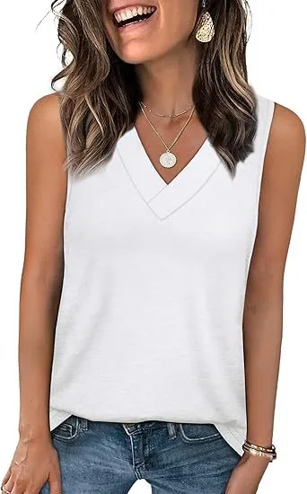 Explosive Summer Women's V-Neck Sleeveless Casual Vest display picture 10