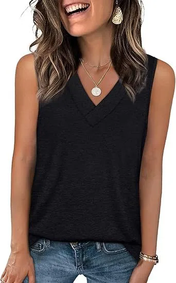 Explosive Summer Women's V-Neck Sleeveless Casual Vest display picture 12