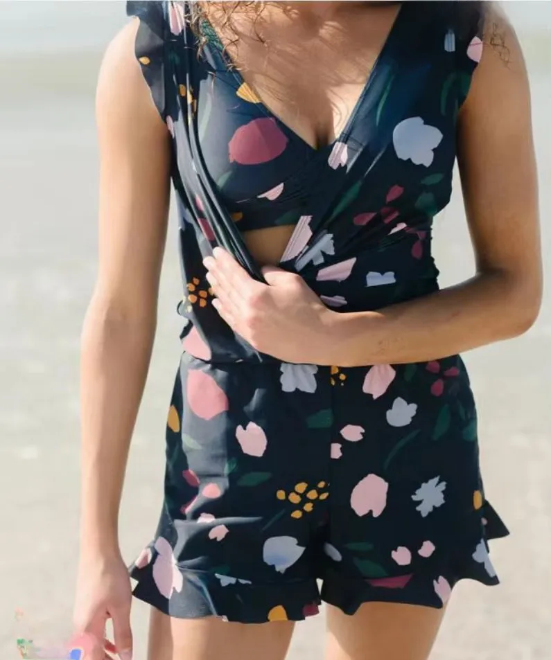 Foreign Trade New Women's Jumpsuit  Independent Station Popular Printed Three-piece Jumpsuit Swimsuit For Women display picture 5
