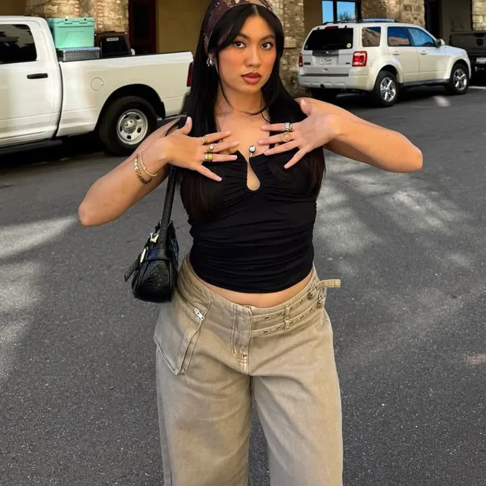 Europe And The United States Hot-selling Women's  Summer New Fashion Street Shot Personality Tube Top T-shirt Jacket Foreign Trade Wholesale display picture 3