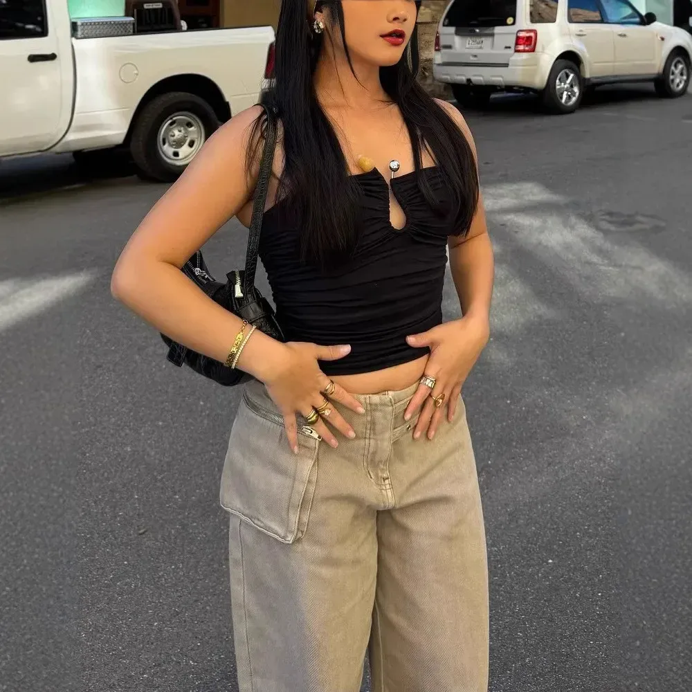 Europe And The United States Hot-selling Women's  Summer New Fashion Street Shot Personality Tube Top T-shirt Jacket Foreign Trade Wholesale display picture 4