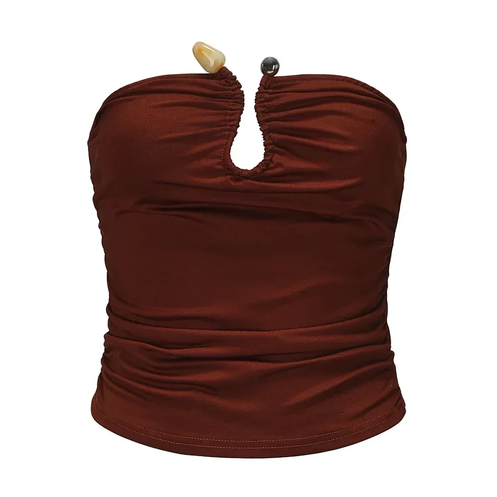Europe And The United States Hot-selling Women's  Summer New Fashion Street Shot Personality Tube Top T-shirt Jacket Foreign Trade Wholesale display picture 11