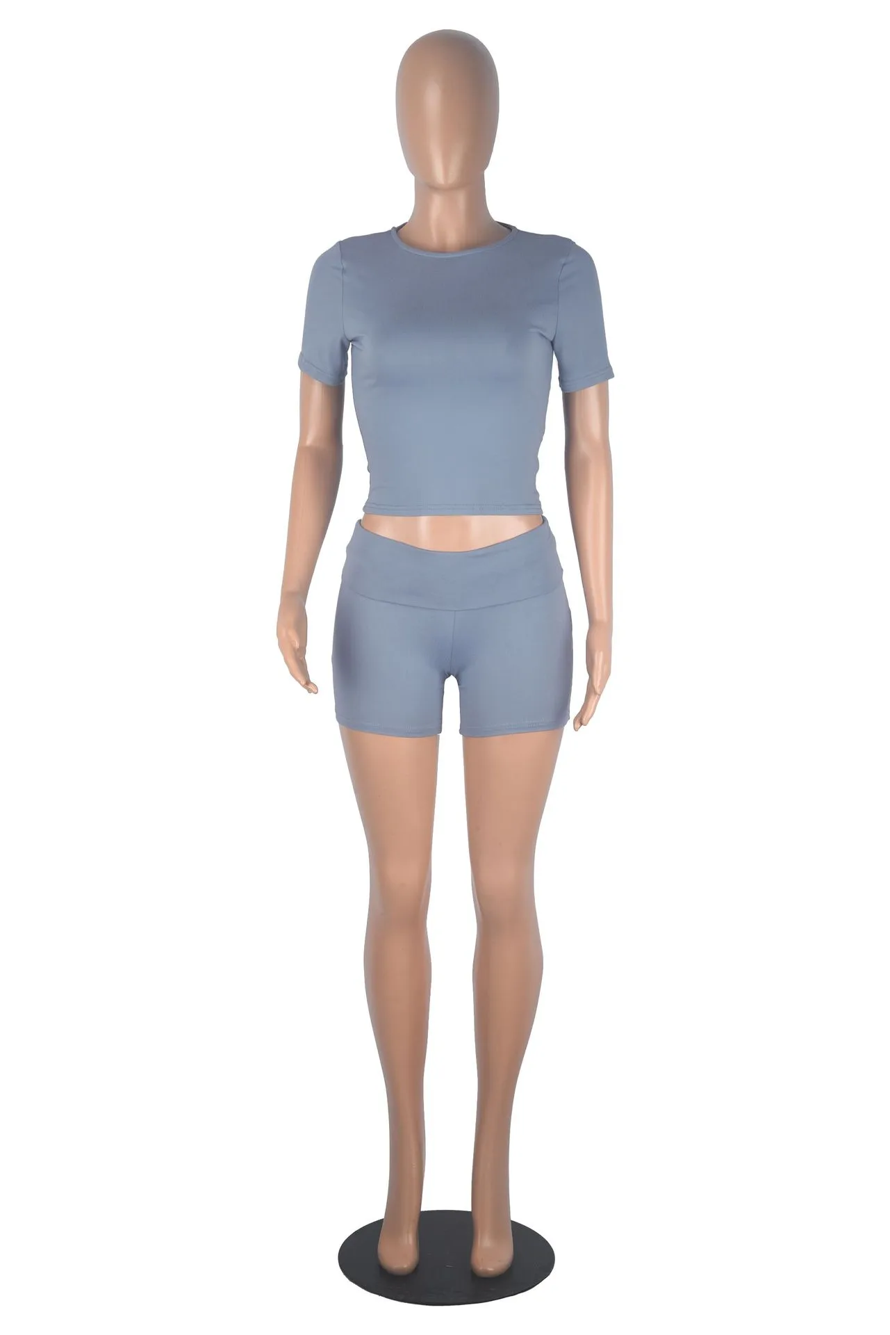 Xiaoyuan  Women's Clothing   Fashion Short-sleeved Crewneck Pullover Comfortable Slim-fit Slimming Shorts Suit display picture 41
