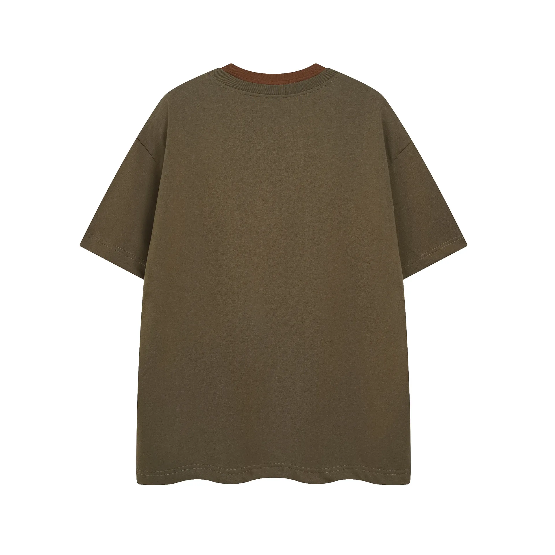 Jiayiku Men's  Summer New American Retro Trendy Brand Tee Fake Two Heavy Cotton T-shirt Short Sleeve Men display picture 4