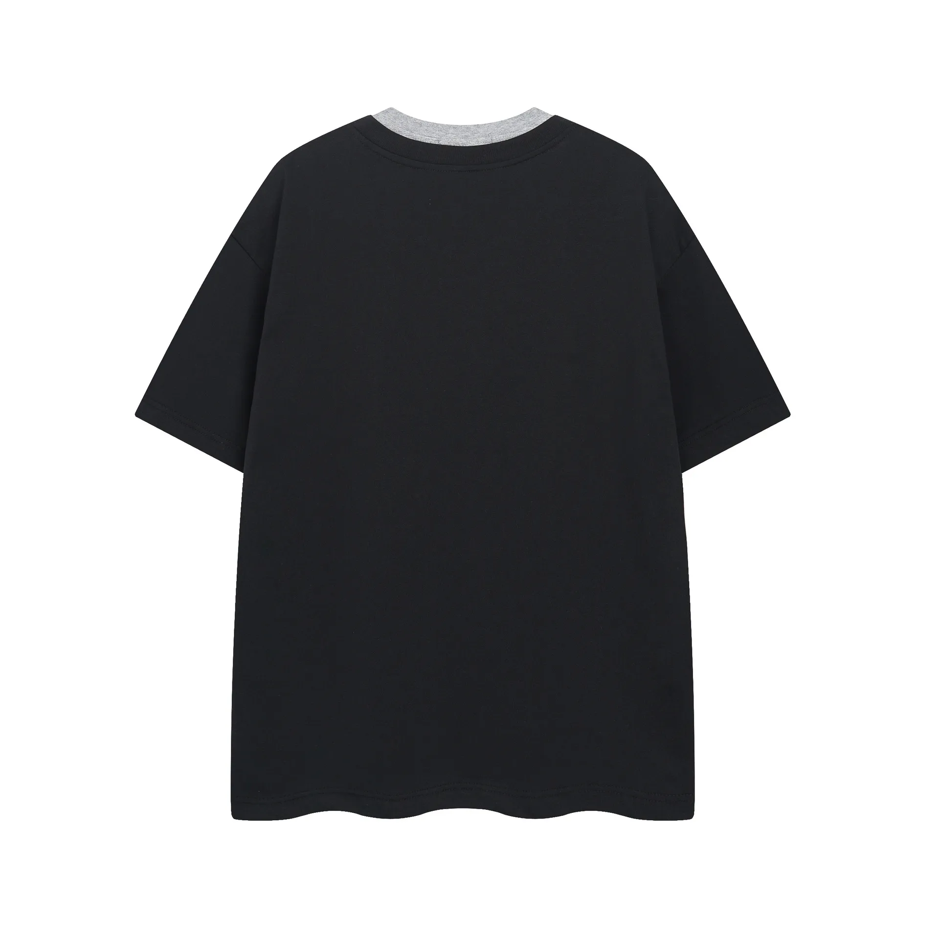 Jiayiku Men's  Summer New American Retro Trendy Brand Tee Fake Two Heavy Cotton T-shirt Short Sleeve Men display picture 8