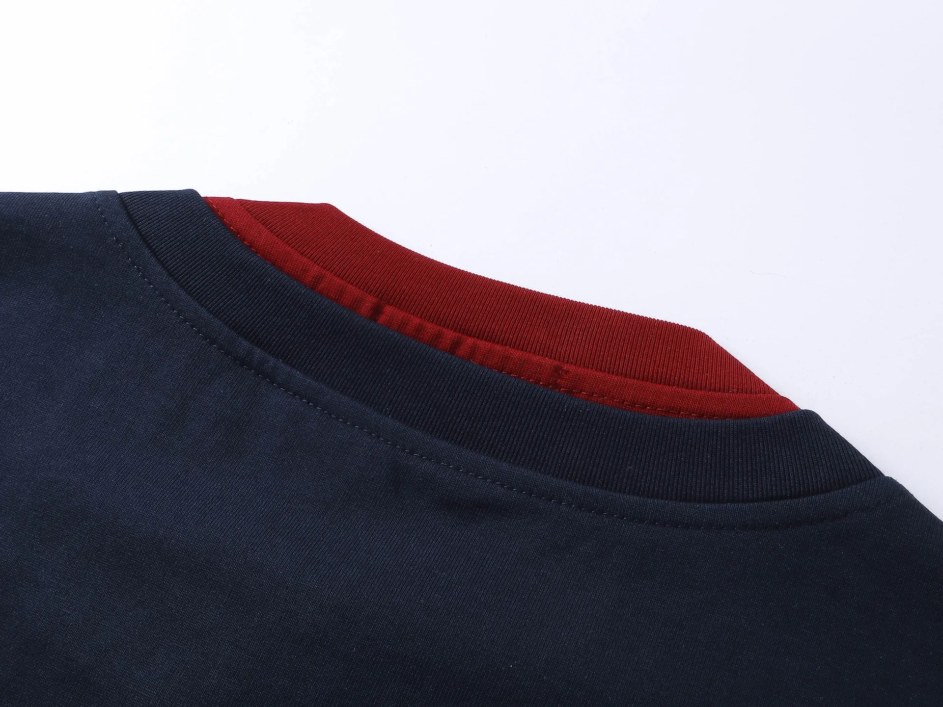 Jiayiku Men's  Summer New American Retro Trendy Brand Tee Fake Two Heavy Cotton T-shirt Short Sleeve Men display picture 19