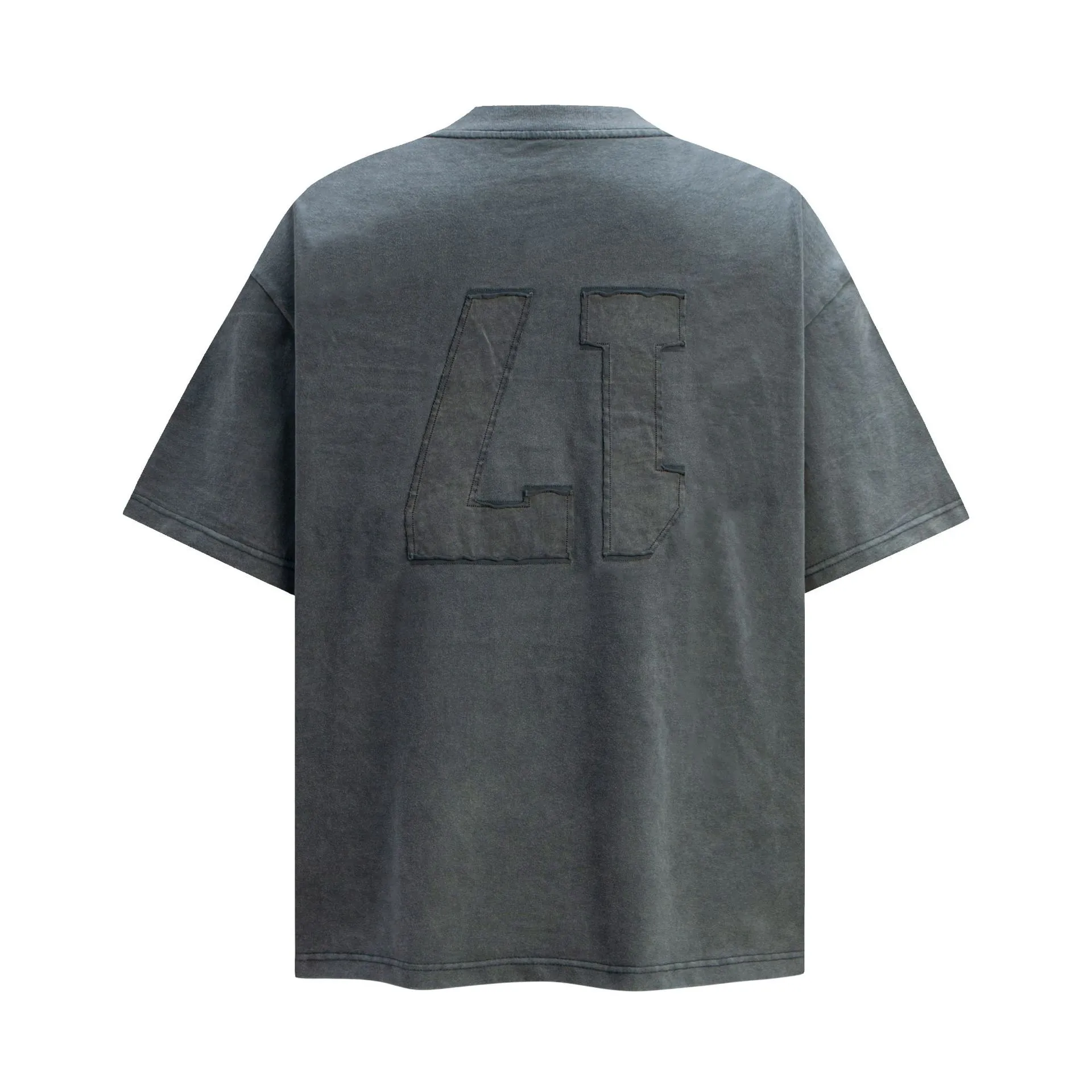 Jiayiku Men's  Summer New American Retro Trendy Brand Tee Heavy Washed Embroidered T-shirt Short Sleeve Loose display picture 6