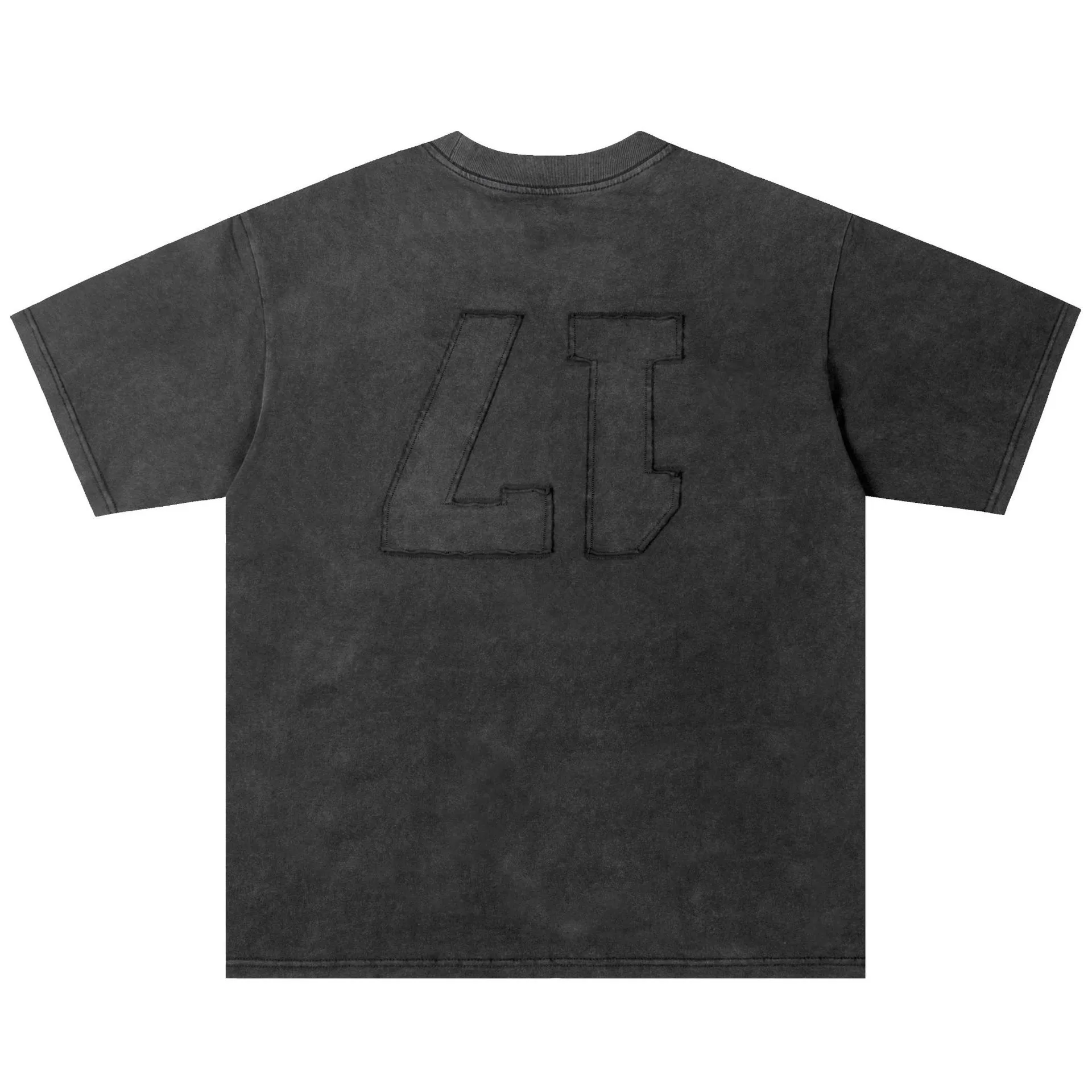 Jiayiku Men's  Summer New American Retro Trendy Brand Tee Heavy Washed Embroidered T-shirt Short Sleeve Loose display picture 16