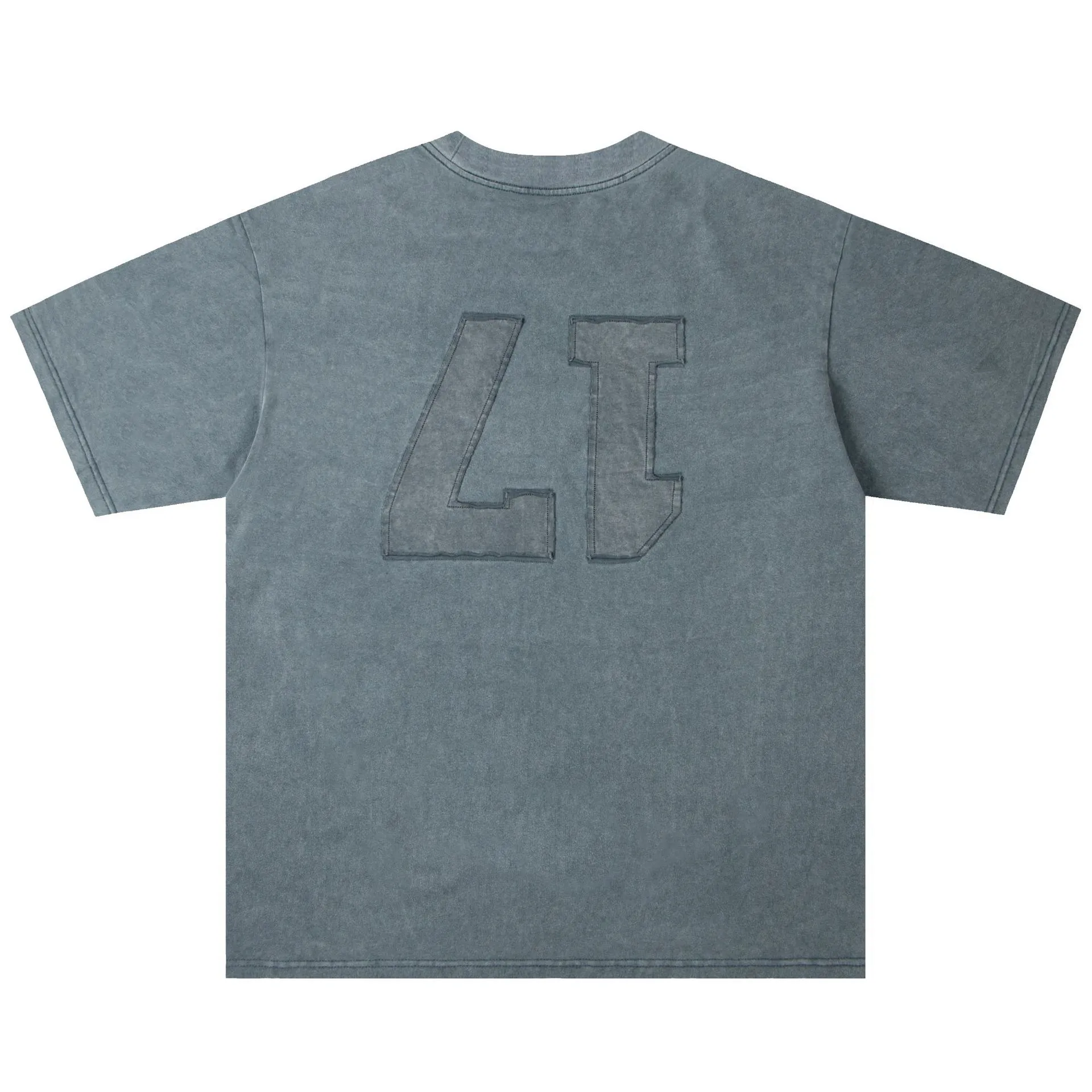 Jiayiku Men's  Summer New American Retro Trendy Brand Tee Heavy Washed Embroidered T-shirt Short Sleeve Loose display picture 18
