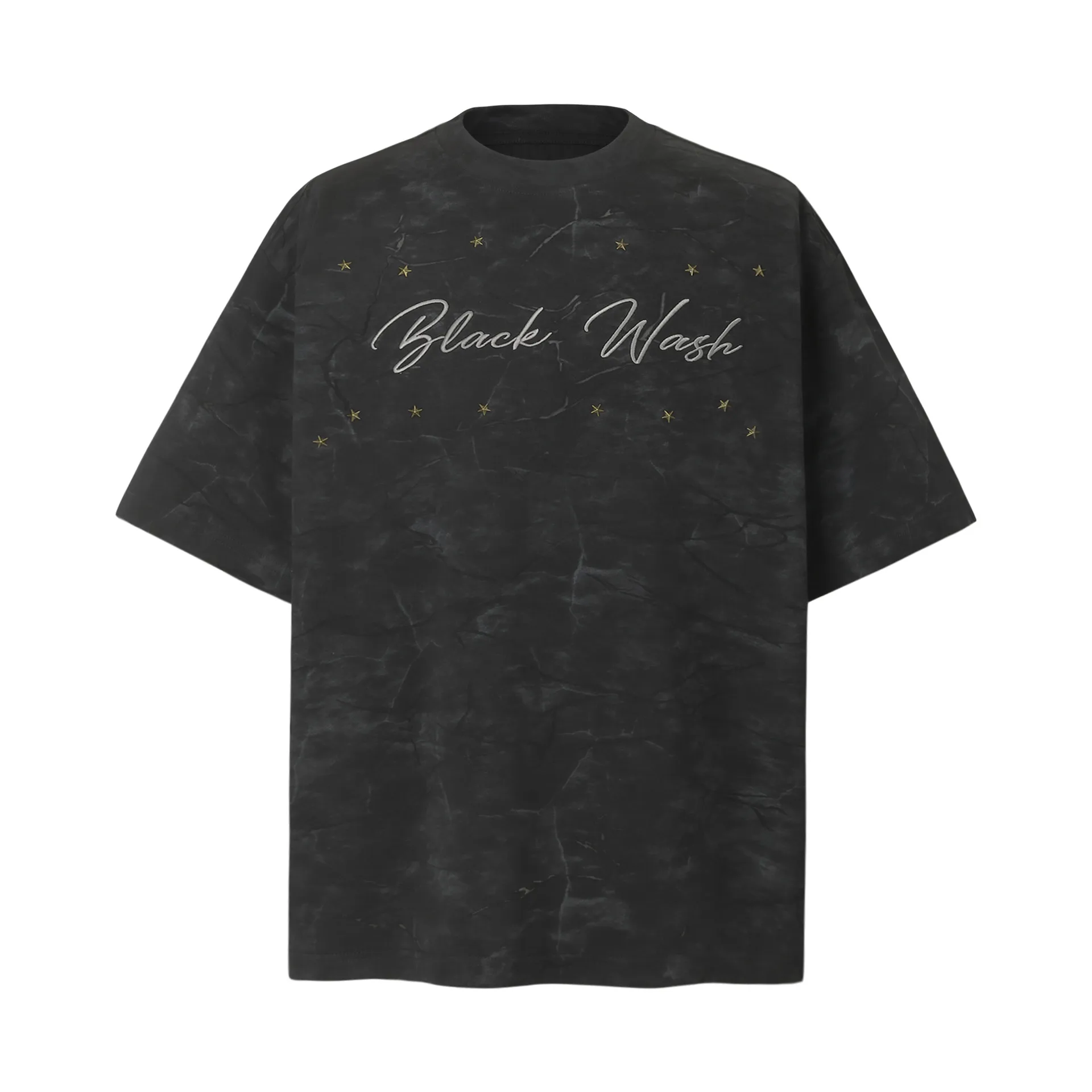 Jiayiku Men's  Summer New American Retro Fashion Brand Washed Old Star Rivet Short-sleeved T-shirt For Men display picture 3