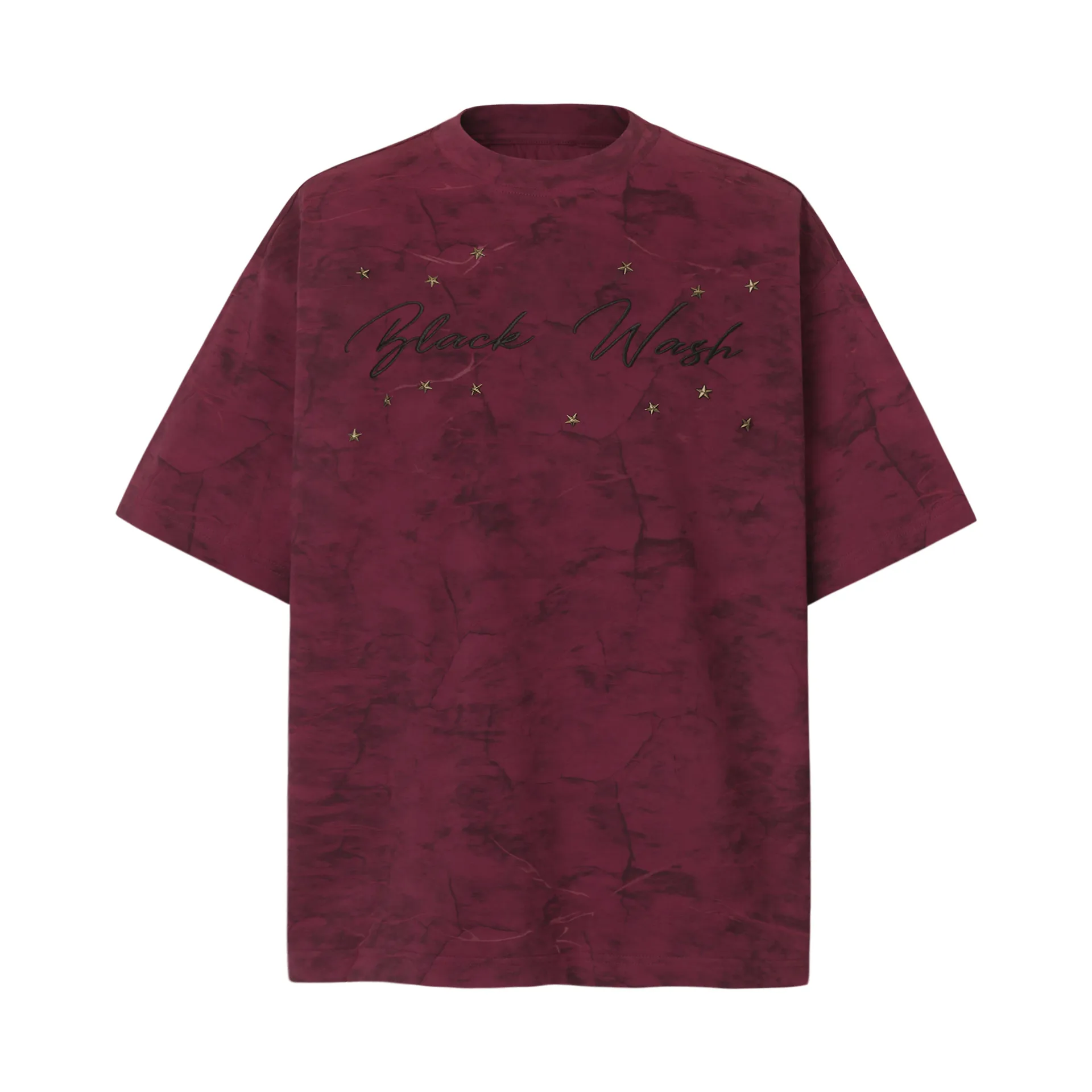Jiayiku Men's  Summer New American Retro Fashion Brand Washed Old Star Rivet Short-sleeved T-shirt For Men display picture 7