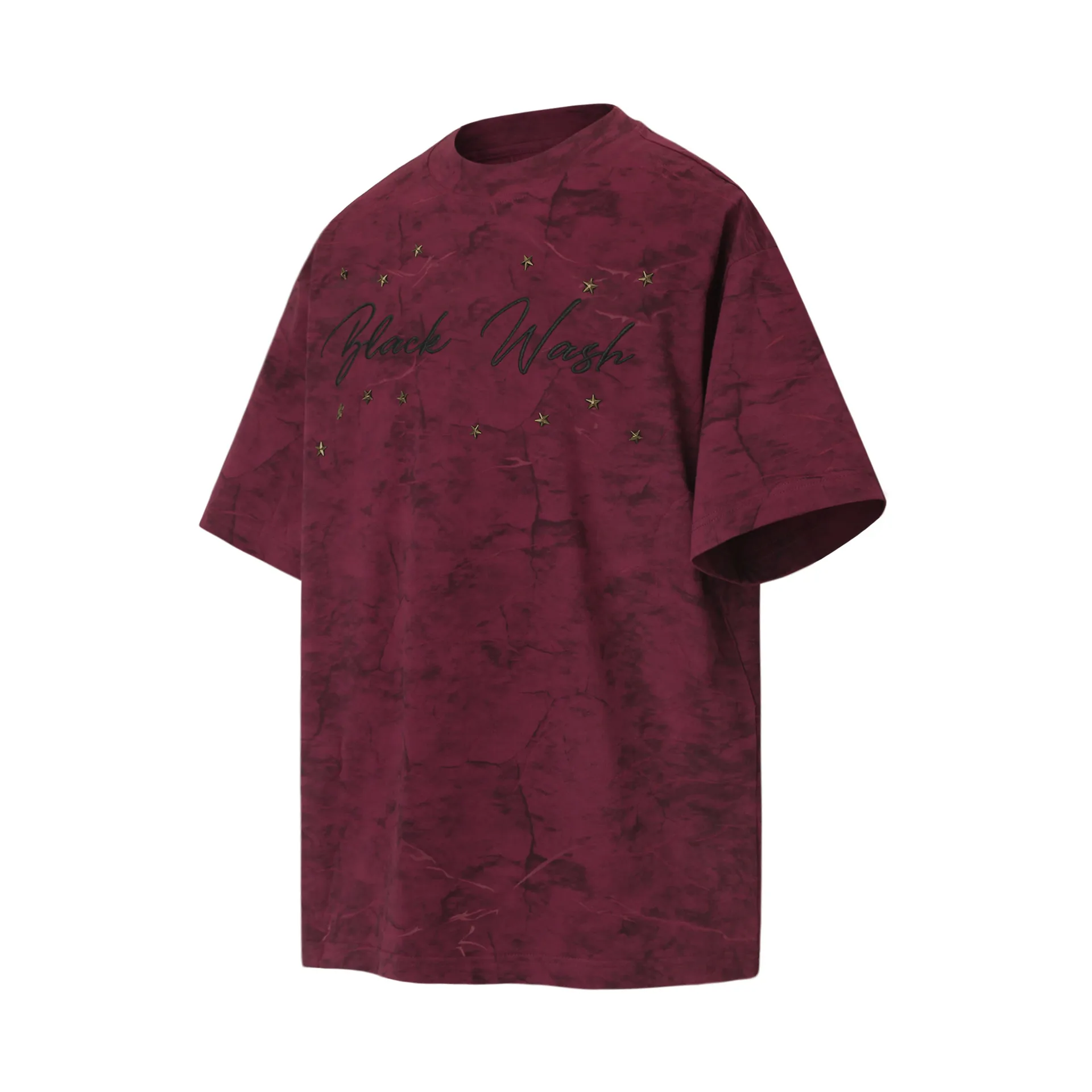 Jiayiku Men's  Summer New American Retro Fashion Brand Washed Old Star Rivet Short-sleeved T-shirt For Men display picture 8
