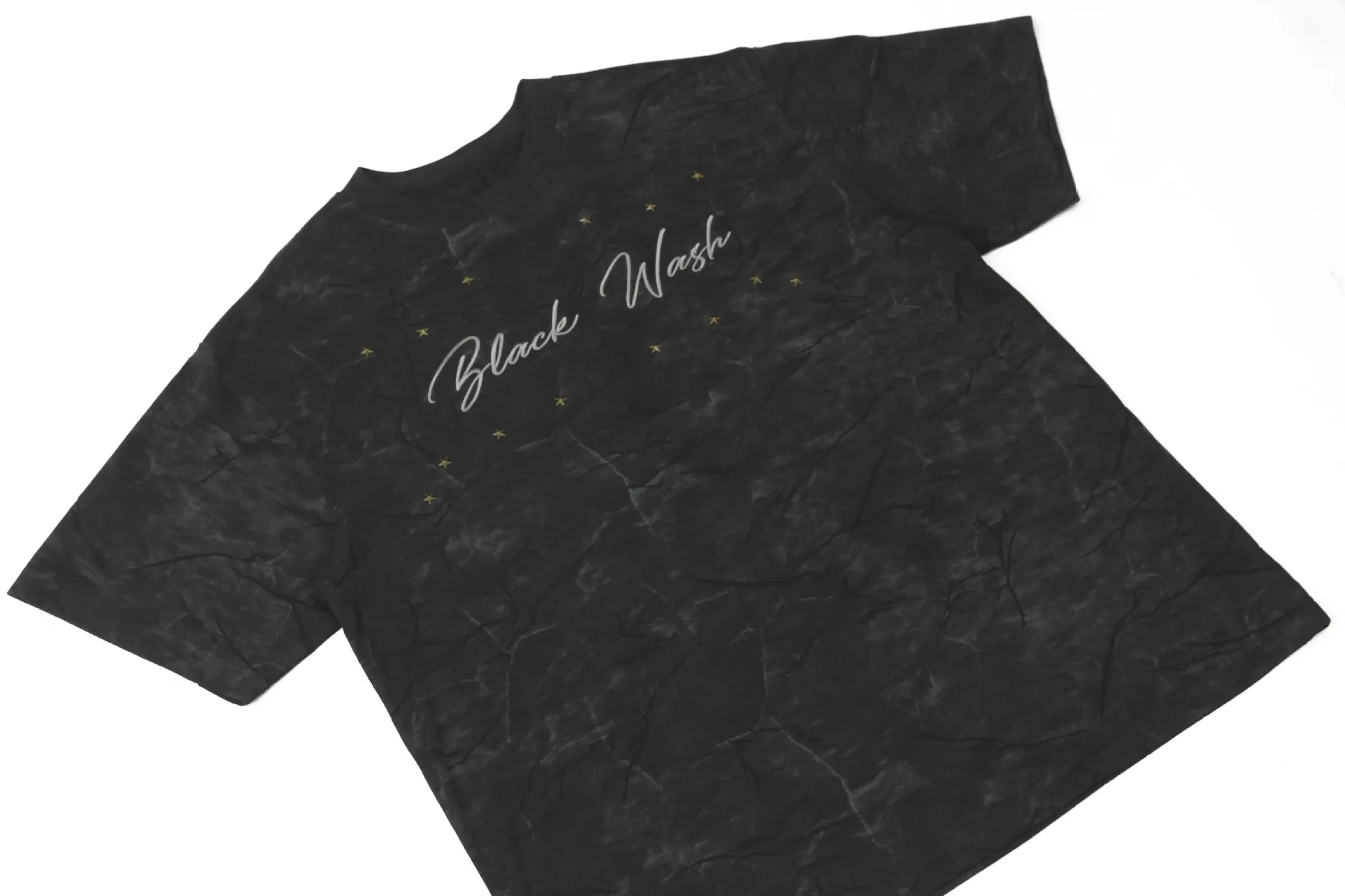Jiayiku Men's  Summer New American Retro Fashion Brand Washed Old Star Rivet Short-sleeved T-shirt For Men display picture 12