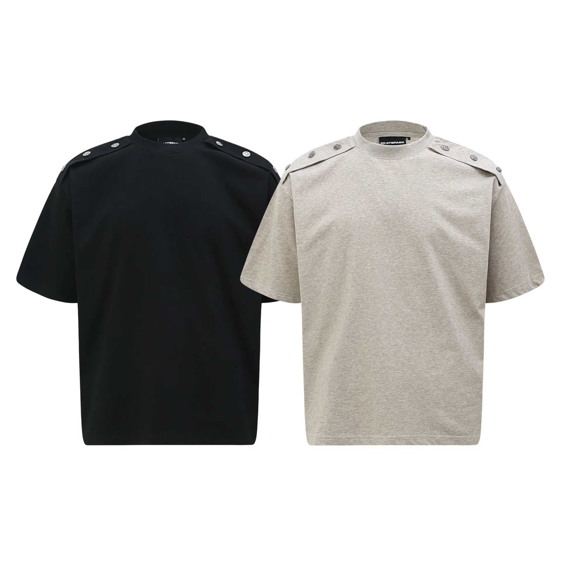 Jiayiku Men's  Summer American Retro Niche Personality Button Design T-shirt Short-sleeved Trendy Men's High-end Sense display picture 2