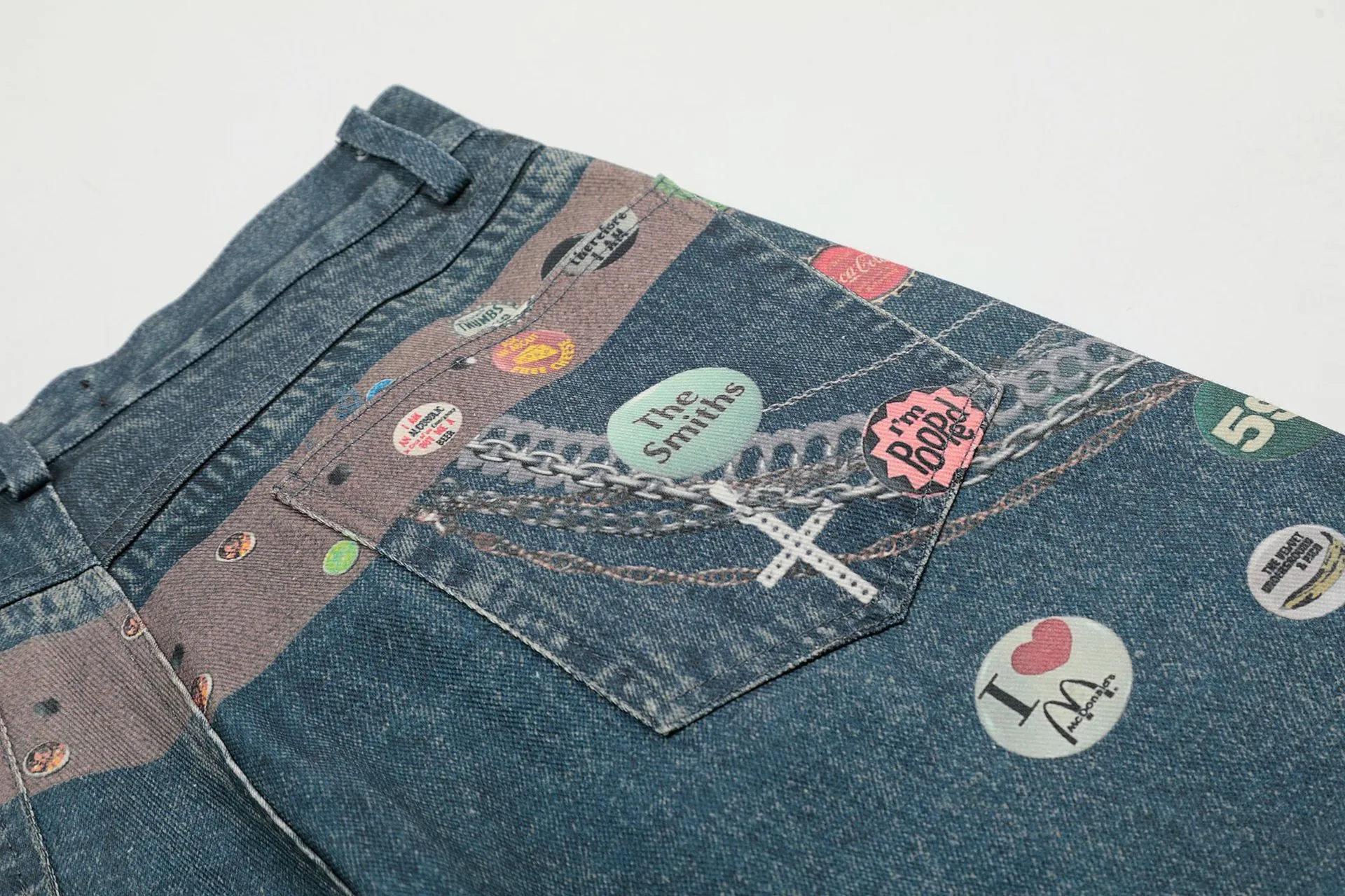 Jiayiku Fashion Brand  Spring American Retro 3D Printed Washed Jeans Straight Cleanfit Trousers display picture 10