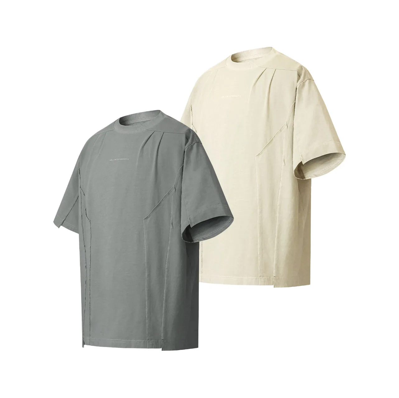 Jiayiku Men's  Summer Waste Soil Style American Retro Fashion Brand Washed Tee Functional Style Pleated Short-sleeved T-shirt display picture 6