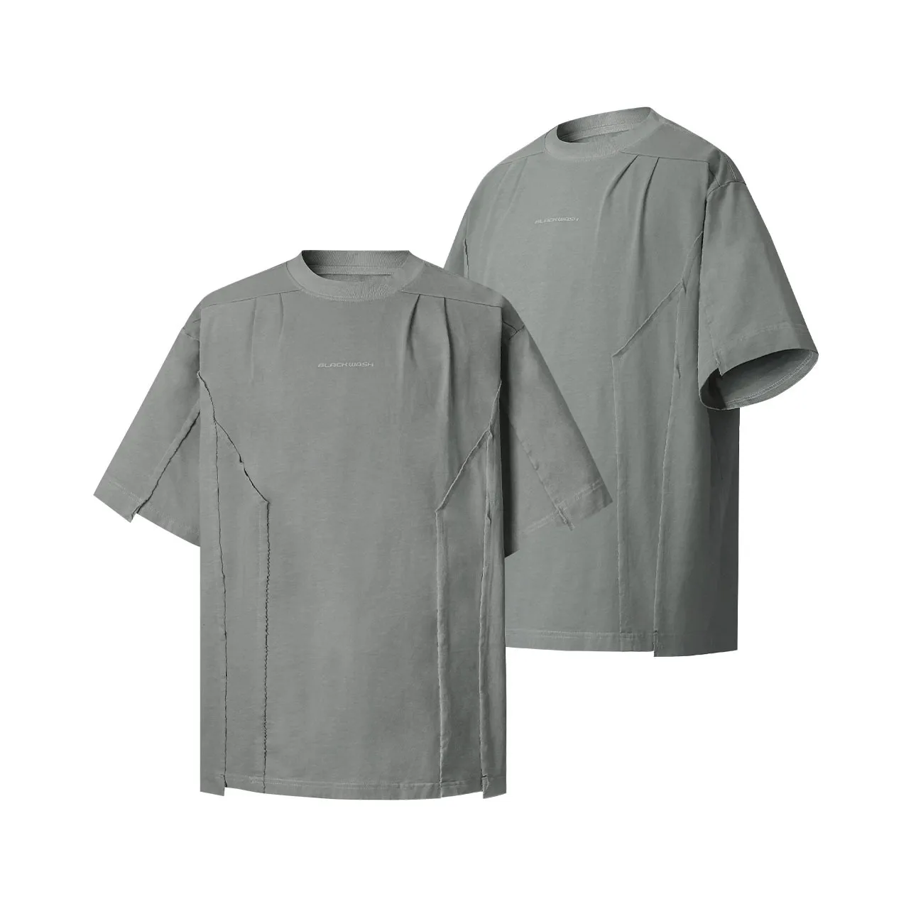 Jiayiku Men's  Summer Waste Soil Style American Retro Fashion Brand Washed Tee Functional Style Pleated Short-sleeved T-shirt display picture 7