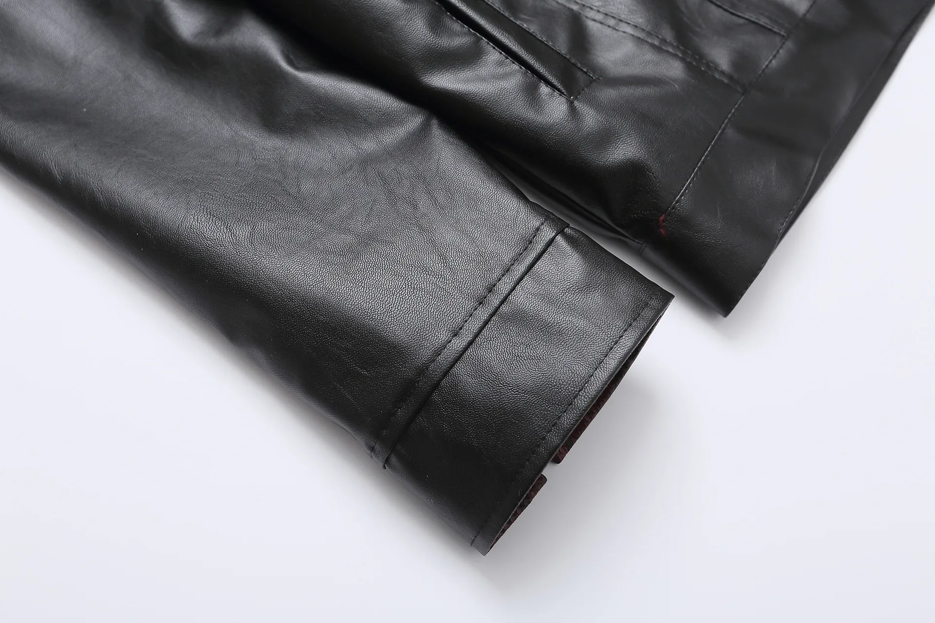 Jiayiku Fashion Brand  Spring American Retro Python Pattern Stitching Loose PU Leather Locomotive Jacket Coat Men display picture 15