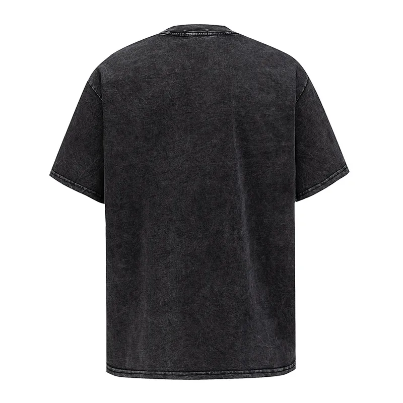 Jiayiku Men's  Summer American Retro Fashion Brand Holiday Culture Shirt Cartoon Printed Washed T-Shirt Short Sleeve display picture 3