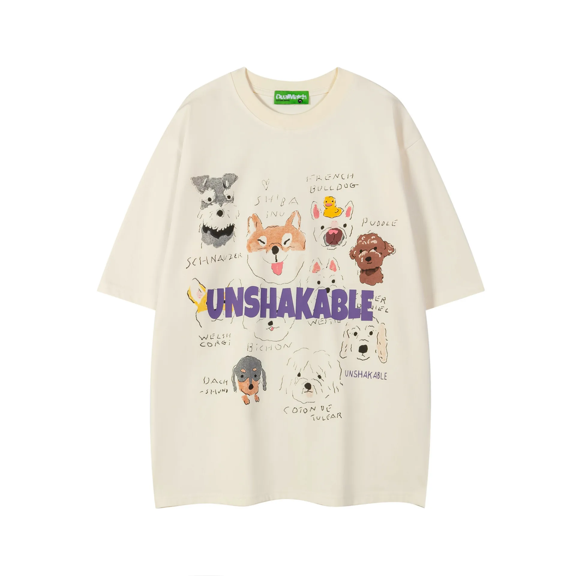 Jiayiku Fashion Brand  Summer New American Style Retro Fun Cartoon Printed Couples Short-sleeved T-shirt Loose Men display picture 3
