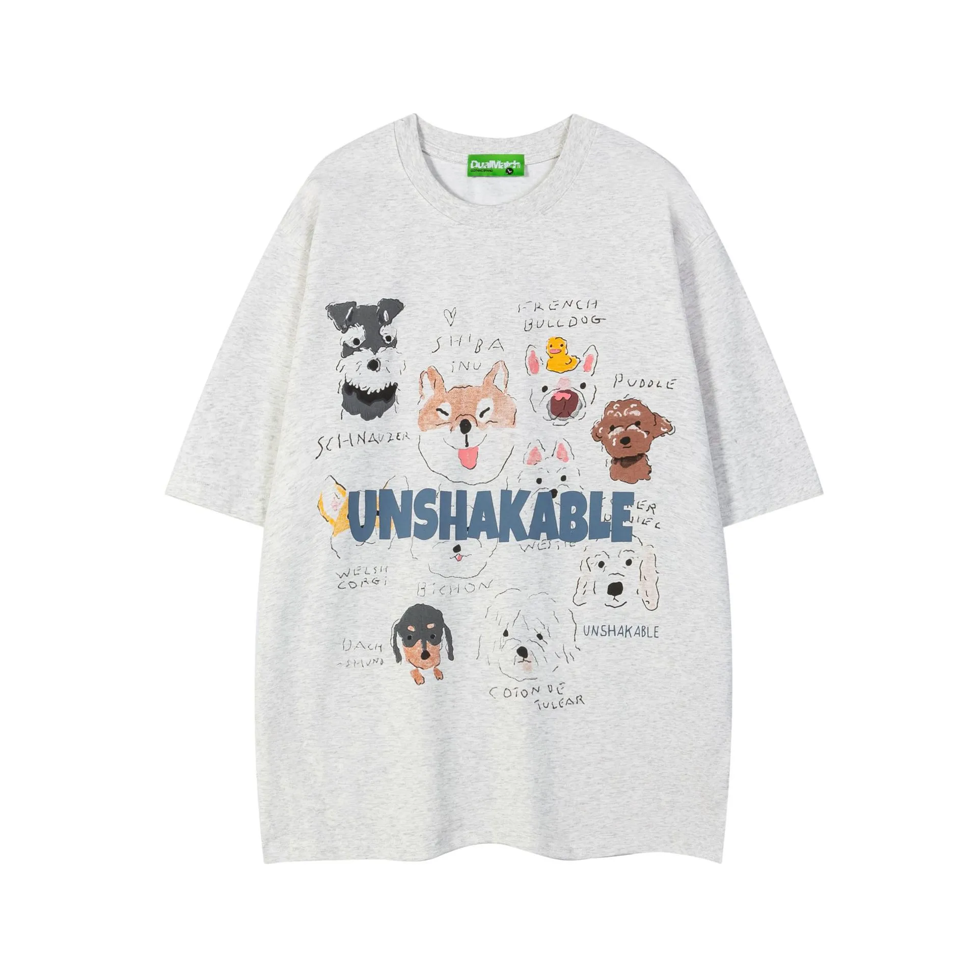 Jiayiku Fashion Brand  Summer New American Style Retro Fun Cartoon Printed Couples Short-sleeved T-shirt Loose Men display picture 5