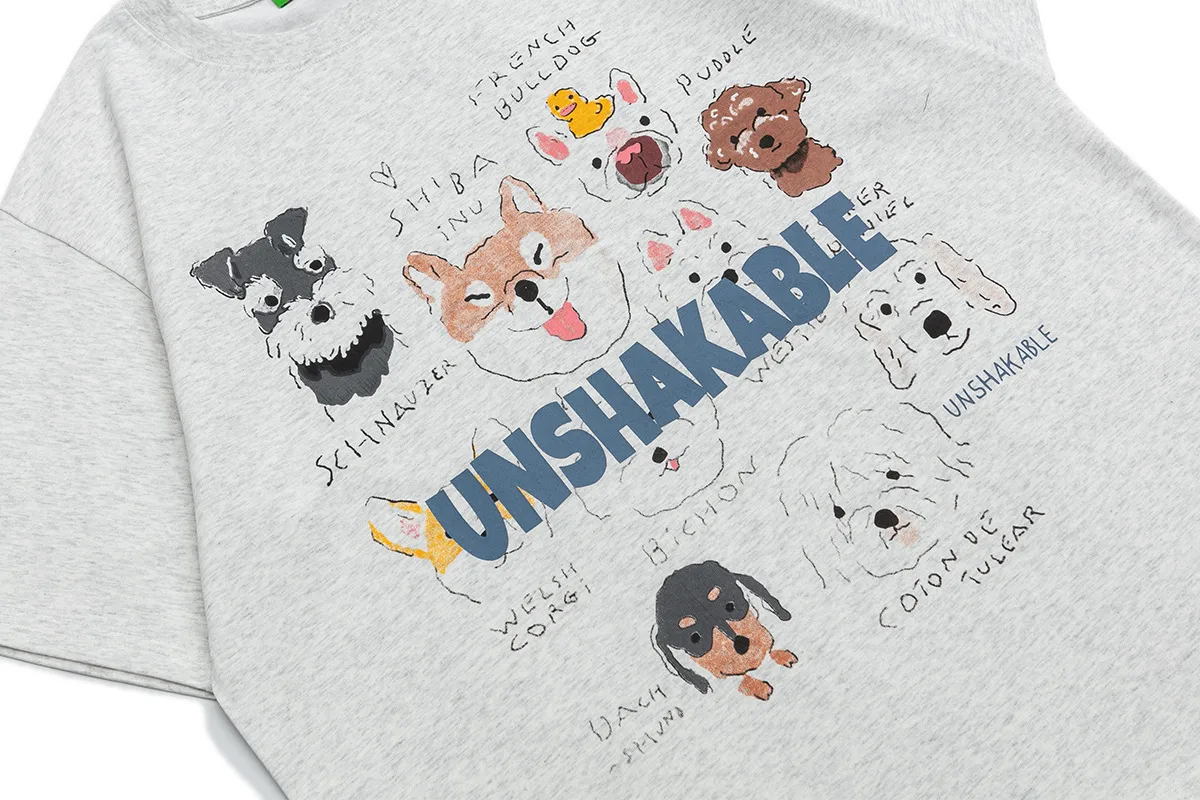 Jiayiku Fashion Brand  Summer New American Style Retro Fun Cartoon Printed Couples Short-sleeved T-shirt Loose Men display picture 9