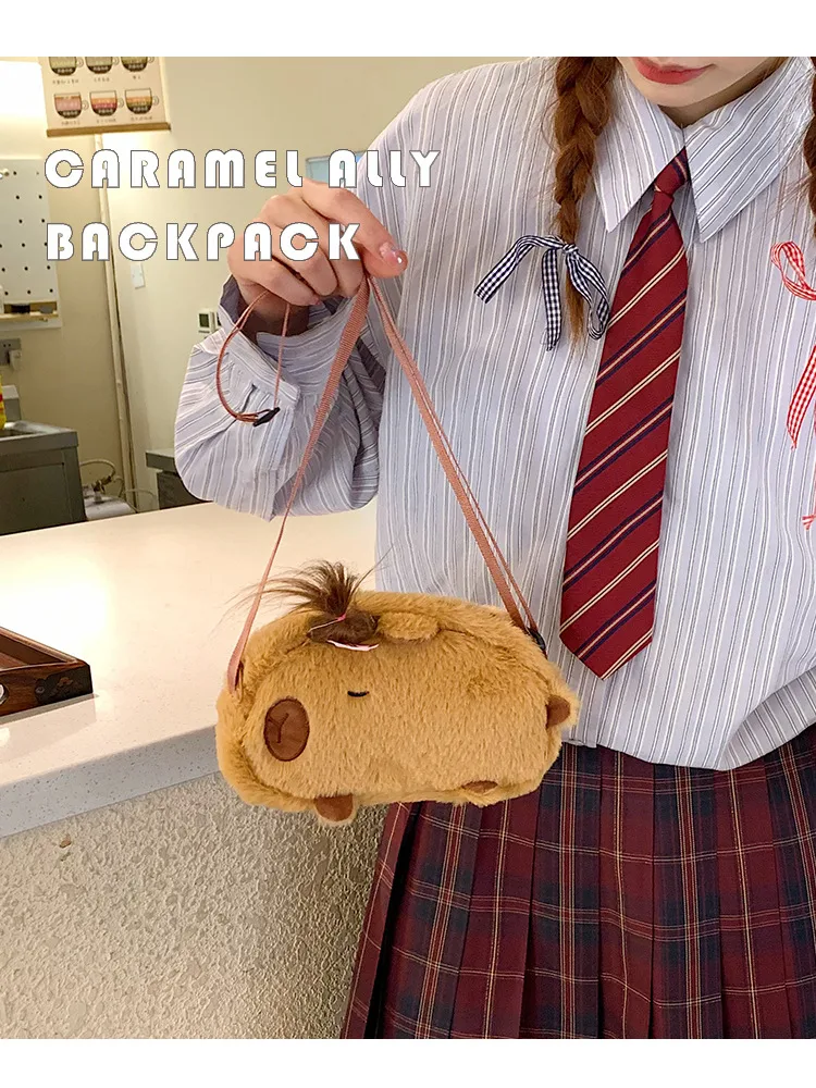 New Plush Shoulder Bag Little Capybara Cute Bag Large Capacity Fashion Versatile  Wholesale display picture 1