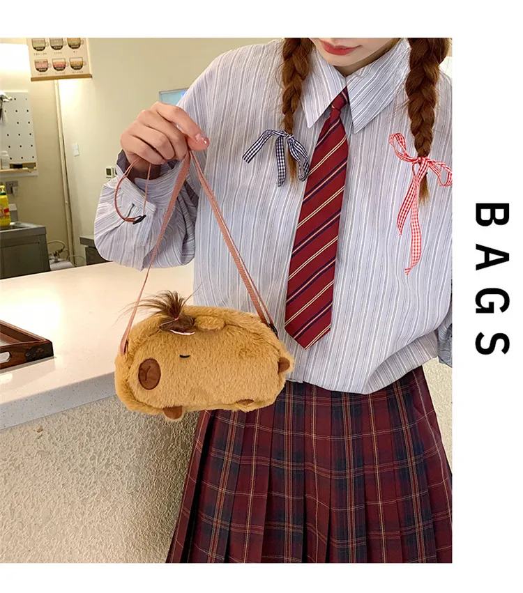 New Plush Shoulder Bag Little Capybara Cute Bag Large Capacity Fashion Versatile  Wholesale display picture 4