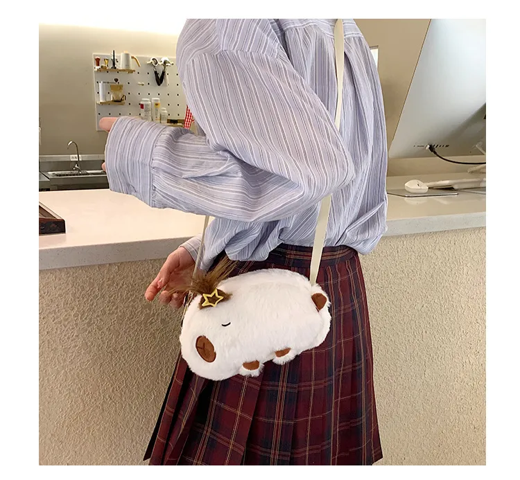 New Plush Shoulder Bag Little Capybara Cute Bag Large Capacity Fashion Versatile  Wholesale display picture 8