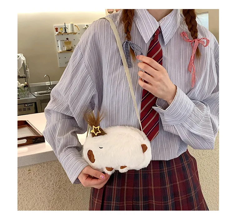 New Plush Shoulder Bag Little Capybara Cute Bag Large Capacity Fashion Versatile  Wholesale display picture 9