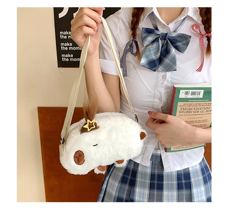 New Plush Shoulder Bag Little Capybara Cute Bag Large Capacity Fashion Versatile  Wholesale display picture 15