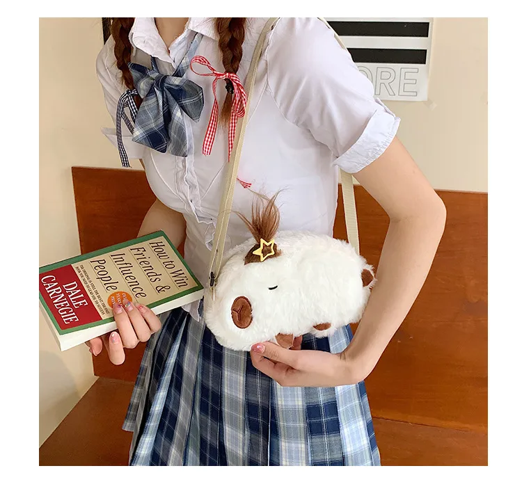 New Plush Shoulder Bag Little Capybara Cute Bag Large Capacity Fashion Versatile  Wholesale display picture 16