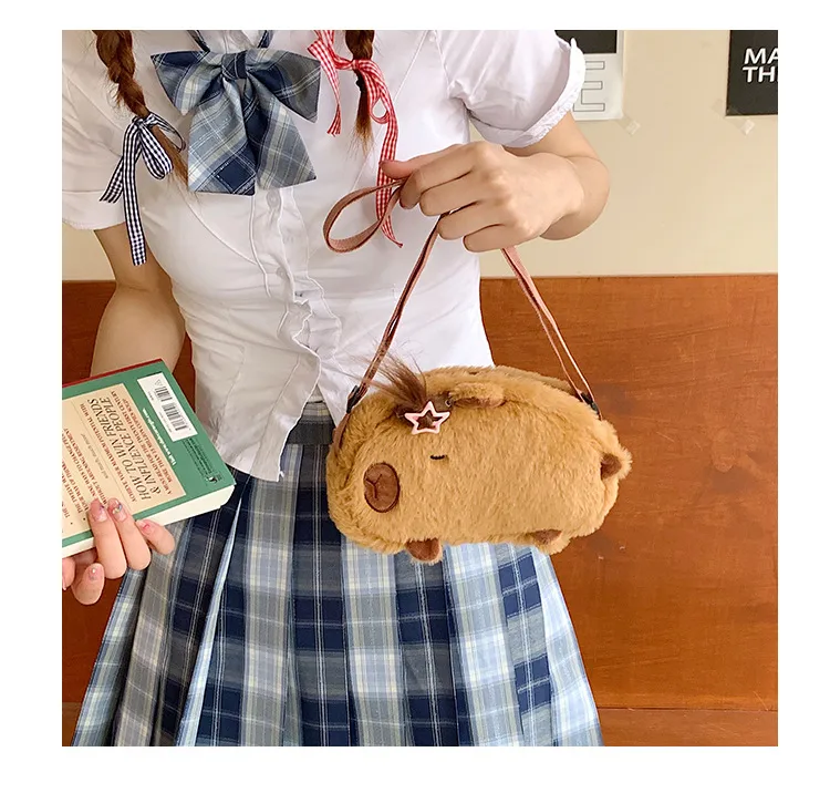 New Plush Shoulder Bag Little Capybara Cute Bag Large Capacity Fashion Versatile  Wholesale display picture 26