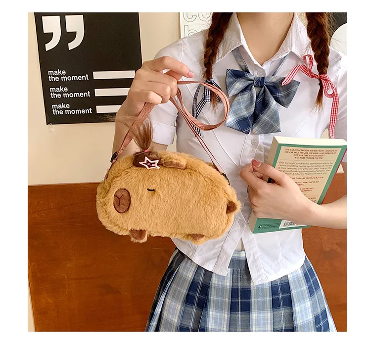 New Plush Shoulder Bag Little Capybara Cute Bag Large Capacity Fashion Versatile  Wholesale display picture 28