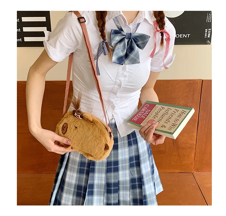 New Plush Shoulder Bag Little Capybara Cute Bag Large Capacity Fashion Versatile  Wholesale display picture 30