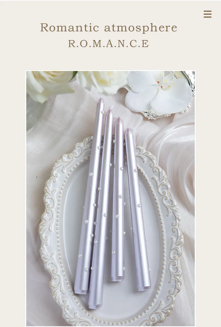 30CM Pearl Long Rod Wax Hotel Aromatherapy Candle Atmosphere Desktop Ornaments European Romantic Smokeless Pearl Candle display picture 7