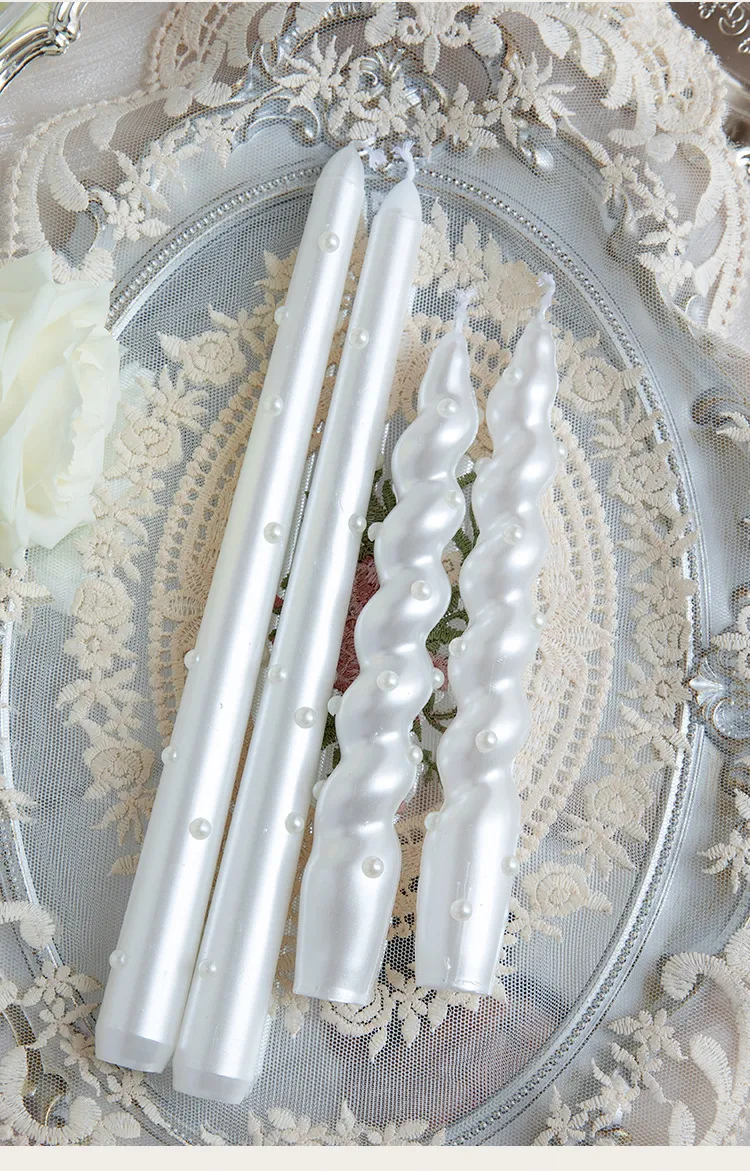 30CM Pearl Long Rod Wax Hotel Aromatherapy Candle Atmosphere Desktop Ornaments European Romantic Smokeless Pearl Candle display picture 10