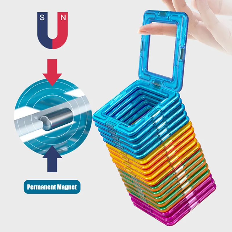 Medium Magnetic Sheet Supplement Children's Magnet Magnetic Building Blocks Large Full Magnetic Color Window Magnetic Sheet Parts display picture 5