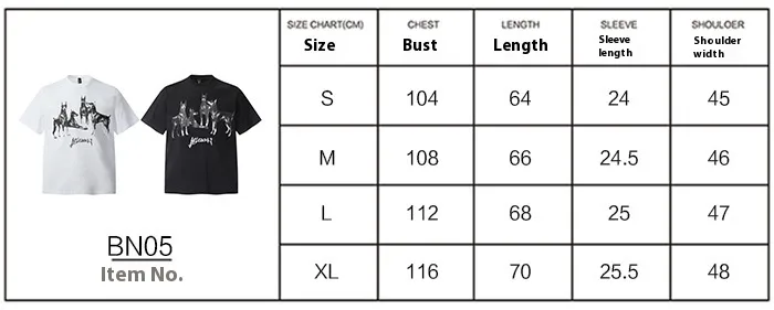 Jiayiku Men's  Summer American Street Hip Hop Fashion Brand Tee Diablo Doberman Printed T-Shirt Short Sleeve display picture 1