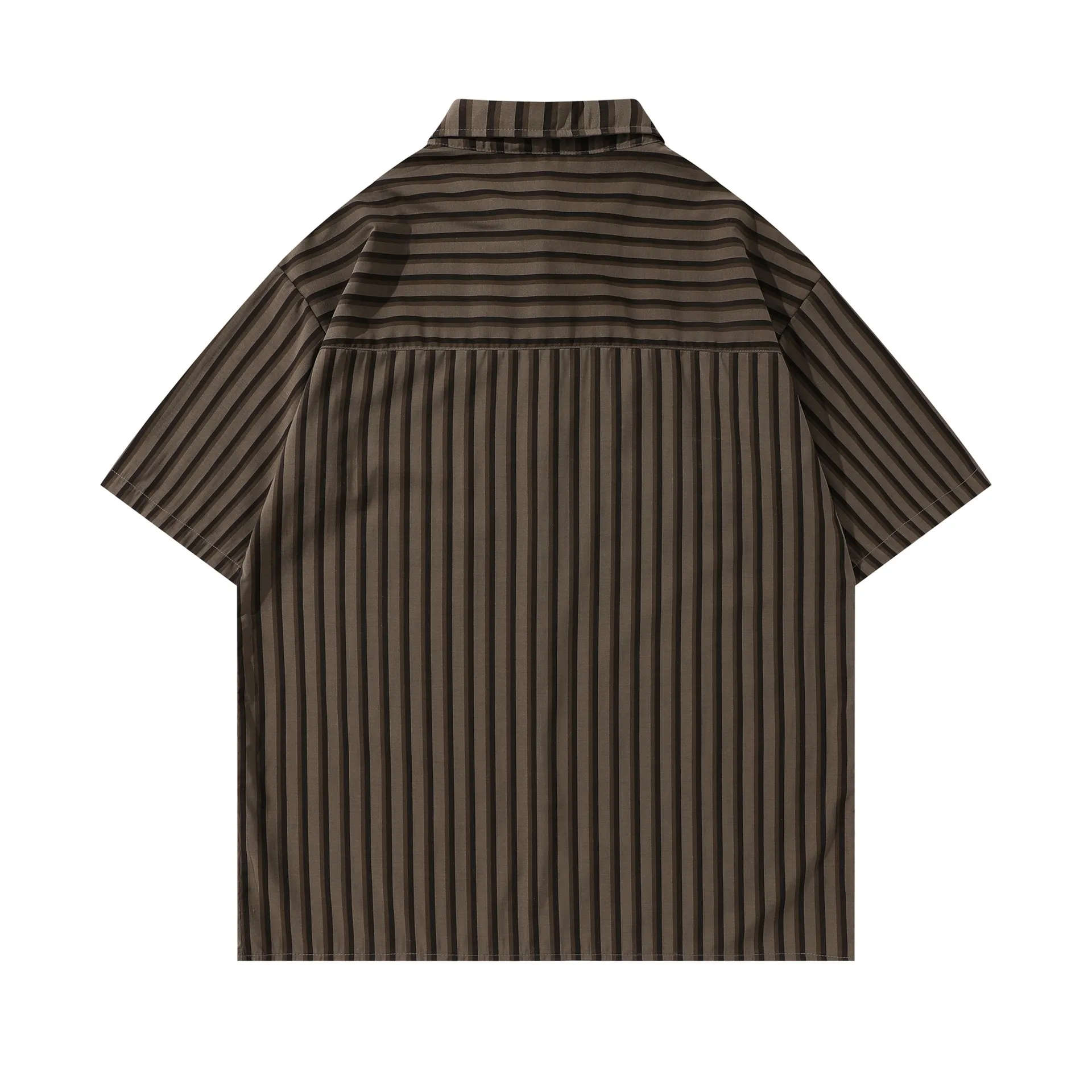 Jiayi Library Men's  Summer New American Retro Cleanfit Striped Shirt Antique Short-sleeved Shirt display picture 4
