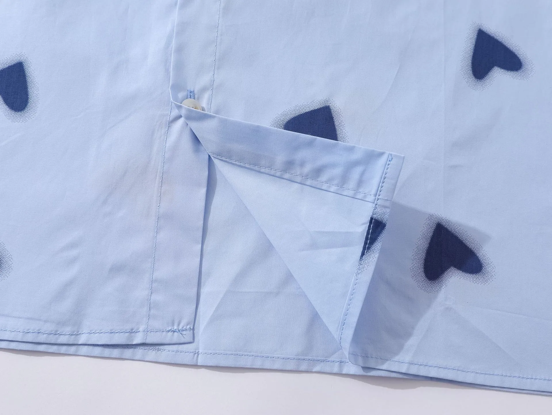 Jiayiku Men's  Summer New American Style Antique Fashion Brand Heart-shaped Printed Casual Shirt Short-sleeved For Men And Women display picture 14