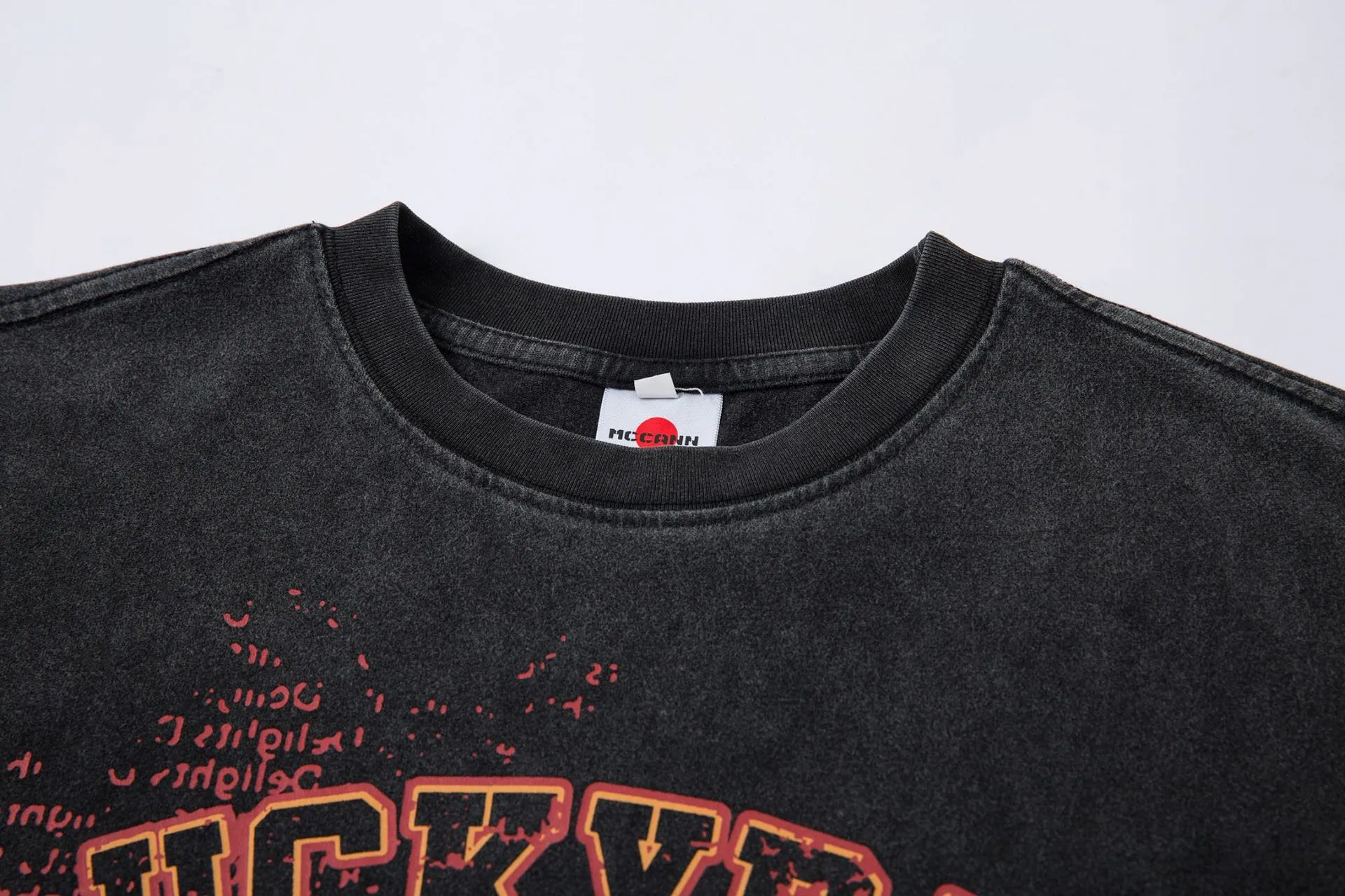 Jiayiku Men's  Summer New American Retro Fashion Brand Tee  Badge Washed Short-sleeved T-shirt For Men And Women display picture 6