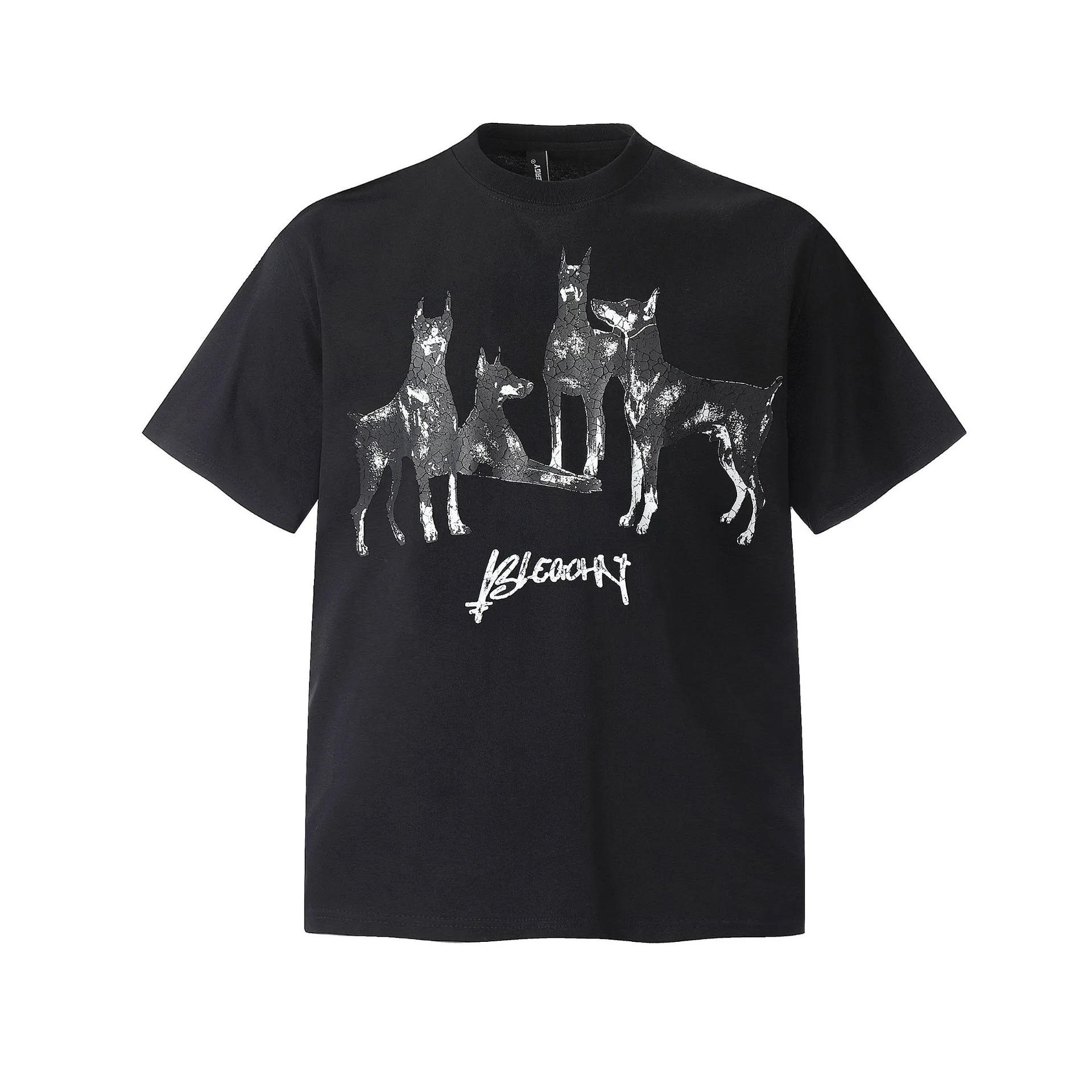 Jiayiku Men's  Summer American Street Hip Hop Fashion Brand Tee Diablo Doberman Printed T-Shirt Short Sleeve display picture 5