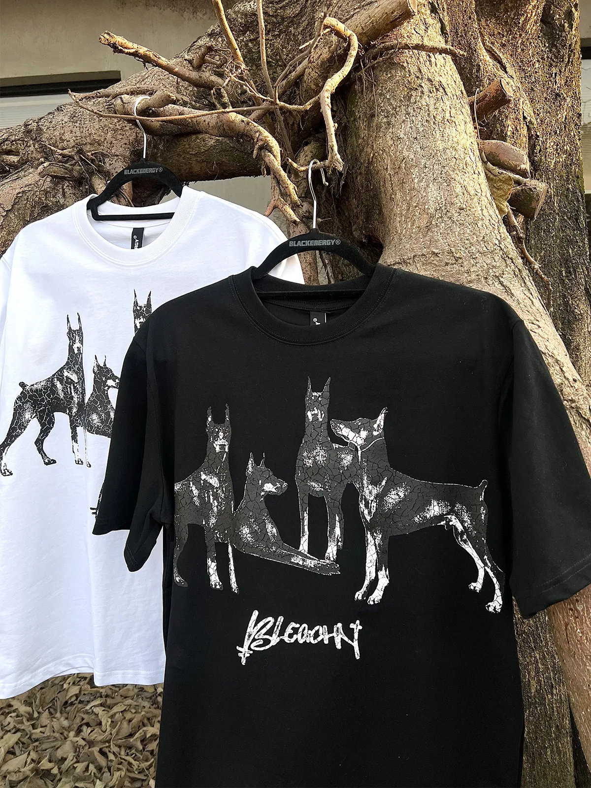 Jiayiku Men's  Summer American Street Hip Hop Fashion Brand Tee Diablo Doberman Printed T-Shirt Short Sleeve display picture 9