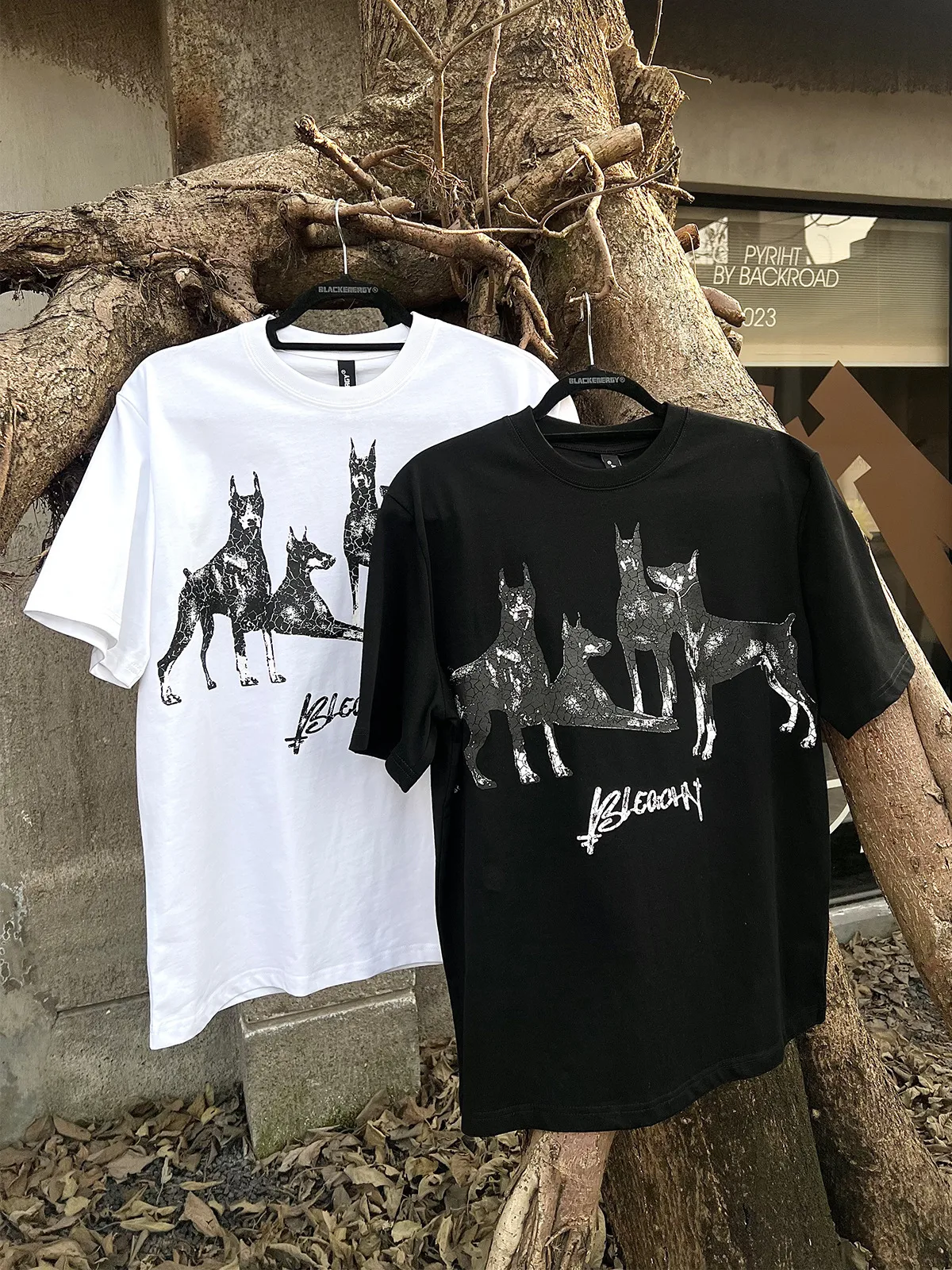 Jiayiku Men's  Summer American Street Hip Hop Fashion Brand Tee Diablo Doberman Printed T-Shirt Short Sleeve display picture 10