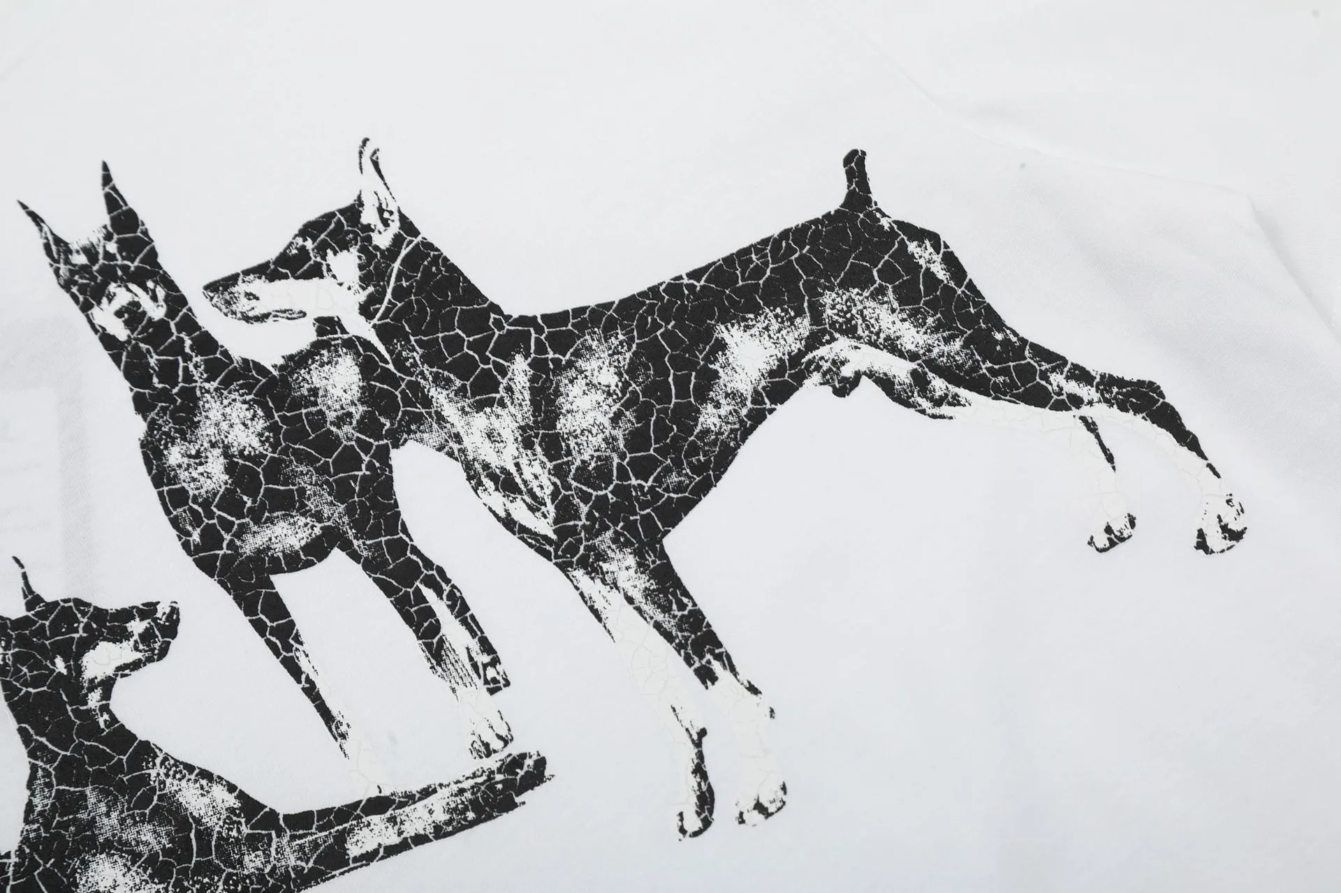 Jiayiku Men's  Summer American Street Hip Hop Fashion Brand Tee Diablo Doberman Printed T-Shirt Short Sleeve display picture 14